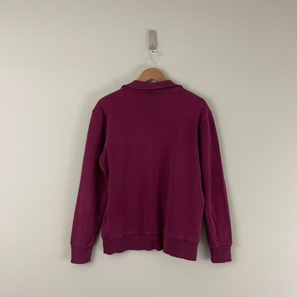 Burberry Brit Maroon Red Cotton 1/4 Zip Pullover Sweater Men's Size Small - Picture 2 of 6